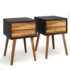 Costway 2PCS Wooden Nightstand Mid-Century End Side Table W/2 Storage Drawers 22 Costway 2PCS Wooden Nightstand Mid-Century End Side Table W/2 Storage Drawers -Costway GUEST 586d2cbe 2c69 41fd 9bb0 f7b4f77213e7