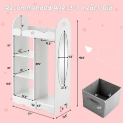Costway Kids Dress Up Storage Hanging Armoire Dresser Costume Closet W/Mirror & Toy Bins -Costway GUEST 5909c7f3 d450 4d5d 8479 2ef69c8895ef