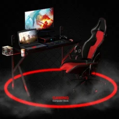 Costway Gaming Desk Computer Desk PC Table Workstation With Cup Holder & Headphone Hook -Costway GUEST 59134259 800d 4c18 bf93 d1f0eac59f70