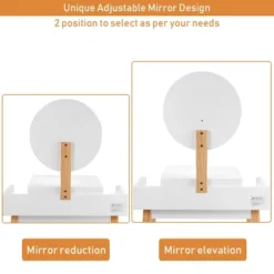 Costway Wooden Vanity Makeup Dressing Table Stool Round W/Drawer -Costway GUEST 59538596 ad92 433a bd0b a338d9027a05