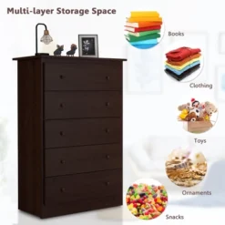 Costway 5 Drawer Dresser Functional Storage Organizer Closet -Costway GUEST 599ec4ed af9c 4136 8b36 a5c837e498a0