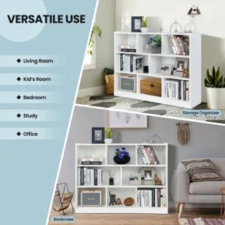 Costway 3-tier Open Bookcase 8-Cube Floor Standing Storage Shelves Display Cabinet White 16 Costway 3-tier Open Bookcase 8-Cube Floor Standing Storage Shelves Display Cabinet White -Costway GUEST 59aada91 3cfc 4754 ba94 8891f9ebcdb8