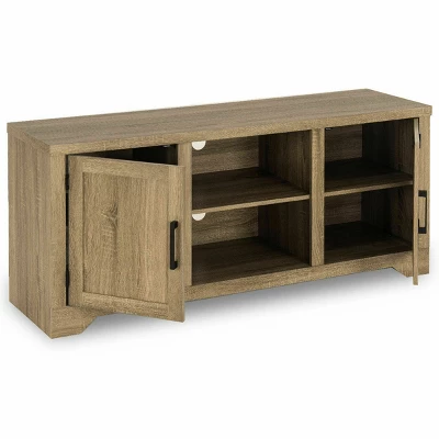 Costway Rustic TV Stand Entertainment Center Farmhouse Console Storage Wood Cabinet 11 Costway Rustic TV Stand Entertainment Center Farmhouse Console Storage Wood Cabinet - Image 9