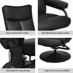 Massage Recliner Couch Chair Lounge Swivel W/Ottoman Side Pocket Remote Control -Costway GUEST 59dcc678 e750 4558 b597 713d0f283925