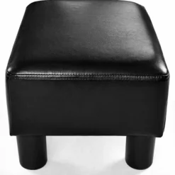 Costway Small Ottoman Footrest PU Leather Footstool Rectangular Seat Stool Black -Costway GUEST 5a353471 3843 4173 bd48 4697d5b15bb8