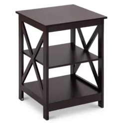 Costway 3-Tier Nightstand End Table Storage Display Shelf Living Room Furniture Espresso NEW -Costway GUEST 5a72ea33 06a4 48c9 897a 6174a7760577