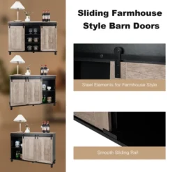 Costway Kitchen Buffet Storage Cabinet Sideboard W/ Sliding Barn Doors Adjustable Shelf -Costway GUEST 5abc0beb 24c5 4bd5 82c1 c78db7c14507