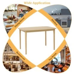 Costway 48'' Wooden Dining Table Rectangular Farmhouse Kitchen With Solid Rubber Wood Legs 18 Costway 48'' Wooden Dining Table Rectangular Farmhouse Kitchen With Solid Rubber Wood Legs -Costway GUEST 5ace9c35 0635 439e a3d7 f1f36c84c773