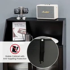 Costway Kitchen Storage Cupboard Buffet Cabinet Sideboard W/ Open Cubby & 2 Glass Doors -Costway GUEST 5ae70bfb 4957 428a a256 3d5bf8669cb1