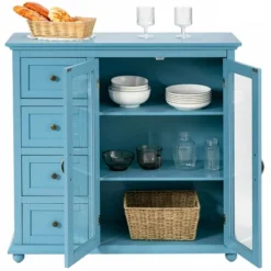 Costway Buffet Sideboard Table Kitchen Storage Cabinet W/ Drawers & Doors WhiteBlueGreen -Costway GUEST 5af32259 9dd9 4d9d 8a23 924359ae8002