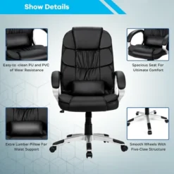 Costway Ergonomic Office Task Chair High Back Leather Swivel -Costway GUEST 5b346617 30c4 49bc 80b7 1fa738b1704b