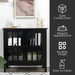 Costway Storage Buffet Cabinet Glass Door Sideboard Console Table Server 18 Costway Storage Buffet Cabinet Glass Door Sideboard Console Table Server -Costway GUEST 5b7c44d4 79f6 4616 b1d5 9a24039c384e