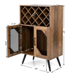 Costway 2-Door Kitchen Storage Bar Cabinet Buffet Sideboard W/ Wine Rack & Glass Holder -Costway GUEST 5c123efa a19d 4bcc 8ad1 88f52b56dc13