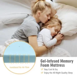 Costway 4''Gel-Infused Memory Foam Mattress Topper Ventilated Bed Pad -Costway GUEST 5c29d6c6 b7dc 42fc 9843 5eea8110656c