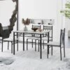 Costway 5 Piece Faux Marble Dining Set Table And 4 Chairs Kitchen Breakfast Furniture Grey -Costway GUEST 5c2ecc24 72f3 4601 b47e b77da6aab237 1