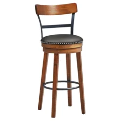 Costway Set Of 2/4 BarStool 30.5'' Swivel Pub Height Dining Chair With Rubber Wood Legs -Costway GUEST 5c85f903 672d 495d bb43 230409549abf