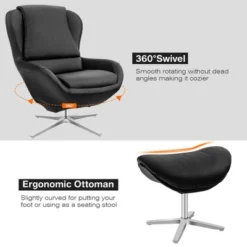 Costway Swivel Rocking Chair Top Grain Leather Lounge Armchair W/Ottoman 20 Costway Swivel Rocking Chair Top Grain Leather Lounge Armchair W/Ottoman -Costway GUEST 5cb5c85f 2b3e 4b33 badd 7a5a154a9085