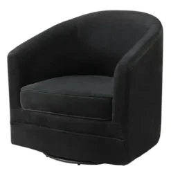 Costway Modern Swivel Barrel Chair Upholstered Velvet Armchair With Metal Base -Costway GUEST 5cf702b8 4362 40e4 a9d9 59736be8632b
