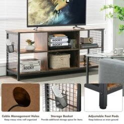Costway 3-Tier TV Stand For TV's Up To 65'' Entertainment Media Center W/Storage Basket -Costway GUEST 5d098bbb eb5b 4fae 839b 494e8ab7d0f8
