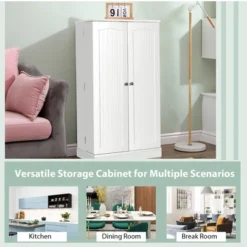 Costway 41'' Farmhouse Kitchen Pantry Storage Cabinet W/Doors Adjustable Shelves -Costway GUEST 5d8926ee a298 48a2 a766 aad67e347e56