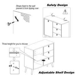 Costway Sideboard Entryway Console Table W/ Display Cabinet Brown Home -Costway GUEST 5d9c38a0 5a6b 4206 a10b dccafd241ca5