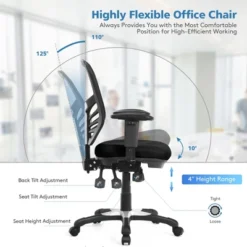 Costway Mesh Office Chair 3-Paddle Computer Desk Chair W/ Adjustable Seat -Costway GUEST 5dd32a85 5d52 404e 88f4 c9abafcea4e4