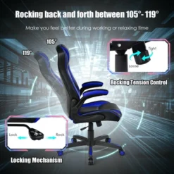 Costway Racing Style Office Chair Ergonomic Adjustable Computer Chair W/Flip-up Arm -Costway GUEST 5dd48a92 265c 4ad4 8ed3 f327f3a0eff7
