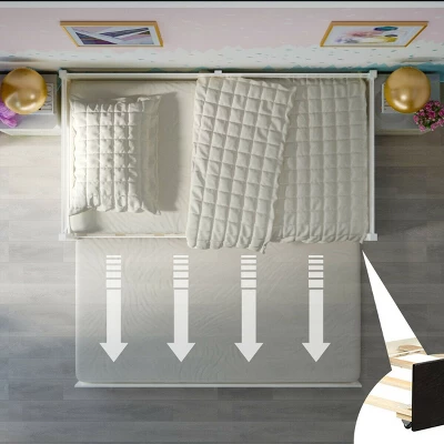 Costway Twin Size Trundle Daybed Wooden Slat Support Mattress Platform For Kids EspressoWhite 7 Costway Twin Size Trundle Daybed Wooden Slat Support Mattress Platform For Kids EspressoWhite - Image 5
