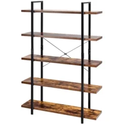 Costway 5-Tier Bookshelf Industrial Bookcase Open Storage Shelf Display Rack -Costway GUEST 5e208e31 d84a 40e2 b3ed 185fd409c7a1