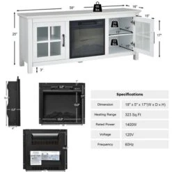 Costway 58 Inches Fireplace TV Stand For TVs Up To 65 Inches W/ 1400W Electric Fireplace 16 Costway 58 Inches Fireplace TV Stand For TVs Up To 65 Inches W/ 1400W Electric Fireplace -Costway GUEST 5e8850b7 b18d 465a 9ef3 a8531bacc08f