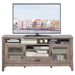 Costway TV Stand Tall Entertainment Center Hold Up To 65'' TV W/ Glass Storage & Drawer 19 Costway TV Stand Tall Entertainment Center Hold Up To 65'' TV W/ Glass Storage & Drawer -Costway GUEST 5e91aa85 feb6 46d8 95c8 6fe764b66a6f