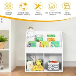 Costway Kids Wooden Bookshelf Bookcase Children Toy Storage Cabinet Organizer -Costway GUEST 5e94f7d3 76ce 4a63 8bff ec657c08c307