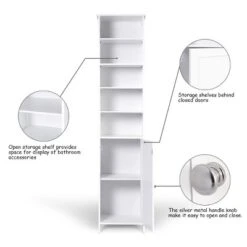 Costway 72''H Bathroom Tall Floor Storage Cabinet Shelving Display GreyWhite -Costway GUEST 5e981099 5800 4c7a b1c2 894013fb3012