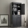 Costway Kitchen Cabinet Pantry Cupboard Freestanding W/Shelves Grey/Espresso -Costway GUEST 5ec36cb4 a3a7 4ab5 8f1a a03656070b26