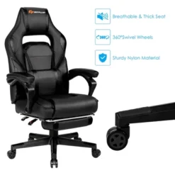 Costway Massage Gaming Chair Reclining Racing Computer Office Chair With Footrest White BlackBlueRed -Costway GUEST 5f0ab9ac 8c55 4ab6 bdd1 c5a98fc381de