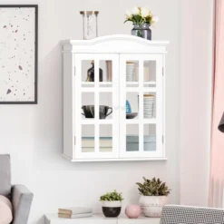 Wall-Mount Bathroom Storage Cabinet Medicine Organizer Double Doors Shelved New -Costway GUEST 5f32a3d2 0f25 4bfd b421 aaeaefc1b549
