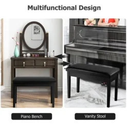 Costway PU Leather Piano Bench Padded Double Duet Keyboard Seat Storage Black -Costway GUEST 5f6f20c4 7b89 4a29 b61c 86f2e45ccf84