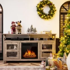 Costway 58'' Fireplace TV Stand W/18'' 1500W Electric Fireplace Up To 65'' Grey -Costway GUEST 5f7fe76b 2495 4ca7 98e4 c4212ea55fec