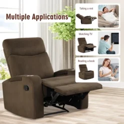 Costway Recliner Chair Single Sofa Lounger With Arm Storage & Cup Holder CoffeeGreyBrown 17 Costway Recliner Chair Single Sofa Lounger With Arm Storage & Cup Holder CoffeeGreyBrown -Costway GUEST 5fa04bc1 822c 4eae a929 7b1bedb971d0