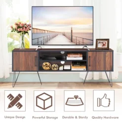 TV Stand Media Center Storage Cabinet & Shelf Hold Up To 60''TV W/ Metal Leg -Costway GUEST 5fbbb304 3b73 4292 bef3 0a72059db5a7