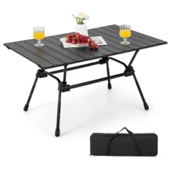Costway Heavy-Duty Aluminum Camping Table, Folding Outdoor Picnic Table With Carrying Bag -Costway GUEST 5feb7a69 8fb7 46b1 a0a8 1cb07da69bcb