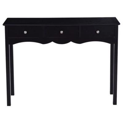 Costway Console Table Hall Table Side Table Desk Accent Table 3 Drawers Entryway Black 10 Costway Console Table Hall Table Side Table Desk Accent Table 3 Drawers Entryway Black - Image 8