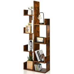 Costway 8-Shelf Bookcase Modern Tree Bookshelf Storage Decor Freestanding White/Black -Costway GUEST 603fe9a7 e49f 47de 8047 100329f7bc8d