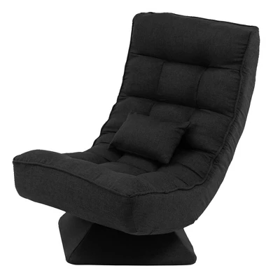 Costway 360° Swivel Floor Chair 5-Level Adjustable Lazy Chair W/ Massage Pillow GreyBlackBrown 12 Costway 360° Swivel Floor Chair 5-Level Adjustable Lazy Chair W/ Massage Pillow GreyBlackBrown - Image 10