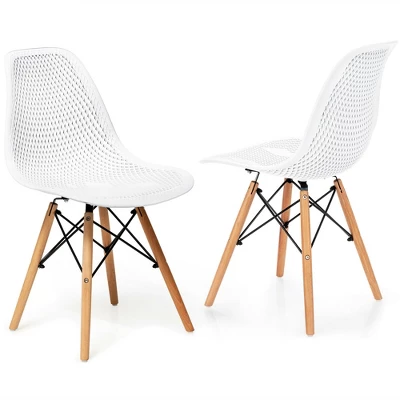 Costway 2PCS Modern DSW Dining Chair Office Home W/ Mesh Design Wooden Legs 13 Costway 2PCS Modern DSW Dining Chair Office Home W/ Mesh Design Wooden Legs - Image 11