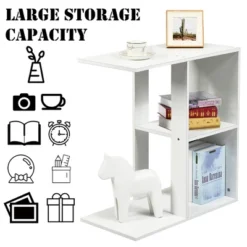 Costway 3-tier Side Table W/Storage Shelf Space-saving Nightstand White -Costway GUEST 60b08a42 4881 4a5b bda3 1156063dc607