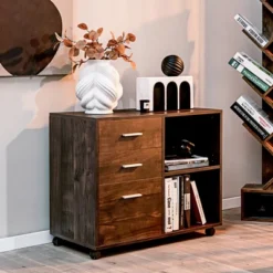 Costway 3-Drawer Wood File Cabinet Mobile Lateral Printer Stand With Open Storage Shelves 11 Costway 3-Drawer Wood File Cabinet Mobile Lateral Printer Stand With Open Storage Shelves -Costway GUEST 6183a352 a227 48f5 bdff 0846a437f303