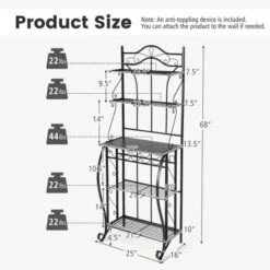 Costway 5-Tier Metal Kitchen Bakers Rack Microwave Storage Rack Oven Stand With Wine Organizer 13 Costway 5-Tier Metal Kitchen Bakers Rack Microwave Storage Rack Oven Stand With Wine Organizer -Costway GUEST 618bcf96 b2fa 447d ab9a b8afbe909e76