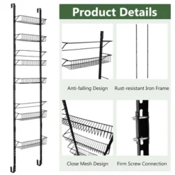 Costway Over The Door Pantry Organizer Wall Mounted Spice Rack W/ 6 Adjustable Shelves -Costway GUEST 61b34272 a45c 4bf6 9f10 2bb29d8bd31c