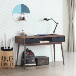 Computer Desk PC Laptop Writing Table Study Workstation Home W/ Drawers & Shelf